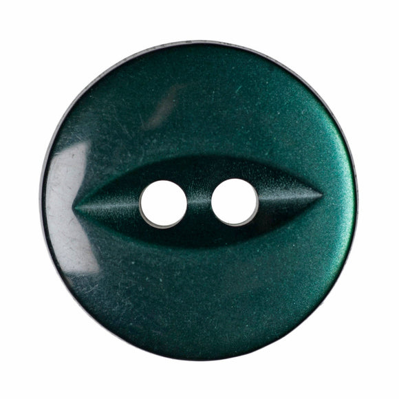 Fish Eye Polyester Button 14mm Dark green 1pc