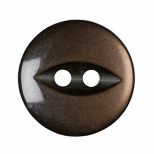 Fish Eye Polyester Button 14mm Brown 1pc