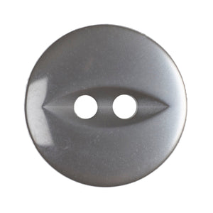 Fish Eye Polyester Button 14mm Grey 1pc