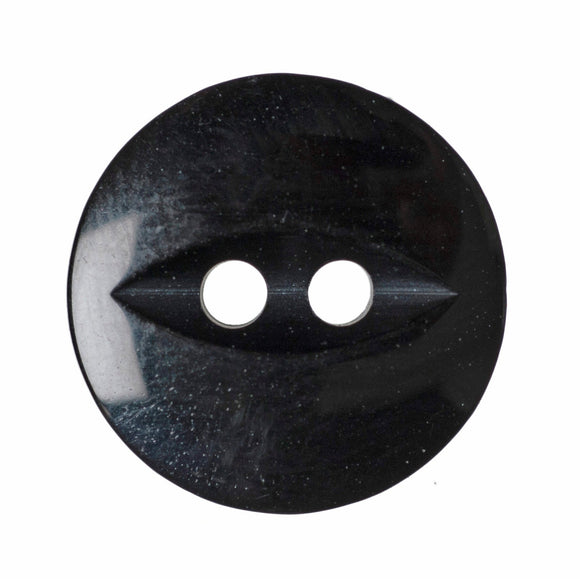 Fish Eye Polyester Button 14mm Black 1pc