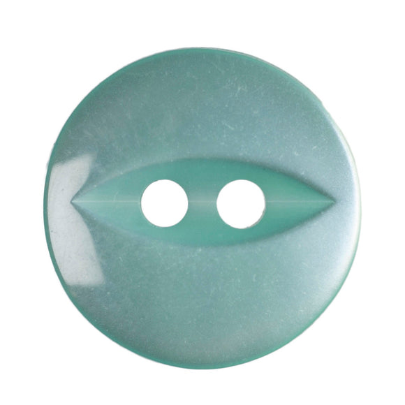 Fish Eye Polyester Button 14mm Turquoise 1pc