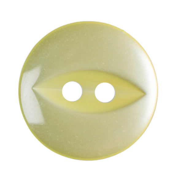 Fish Eye Polyester Button 14mm Yellow 1pc