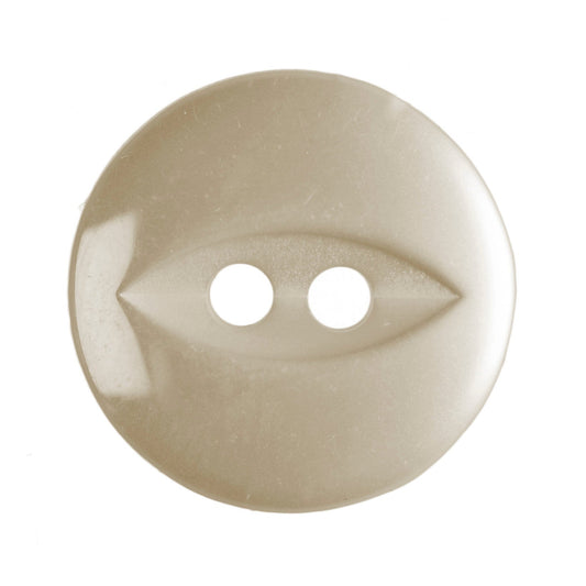 Fish Eye Polyester Button 14mm Cream 1pc