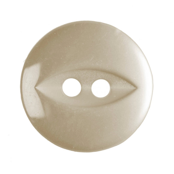 Fish Eye Polyester Button 14mm Cream 1pc