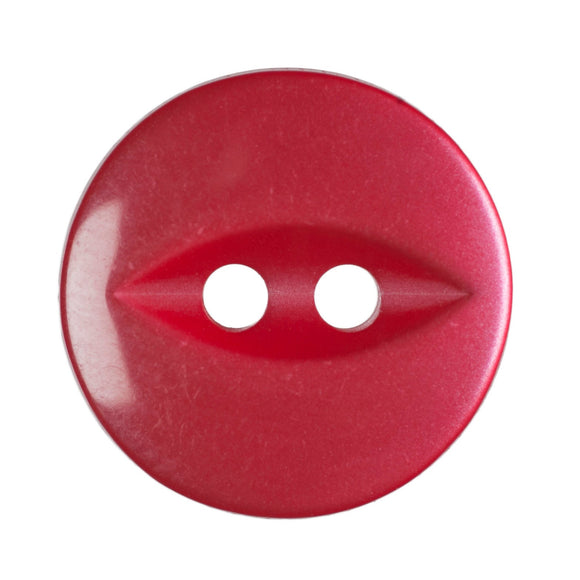 Fish Eye Polyester Button 14mm Red 1pc