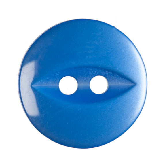 Fish Eye Polyester Button 14mm Royal Blue 1pc