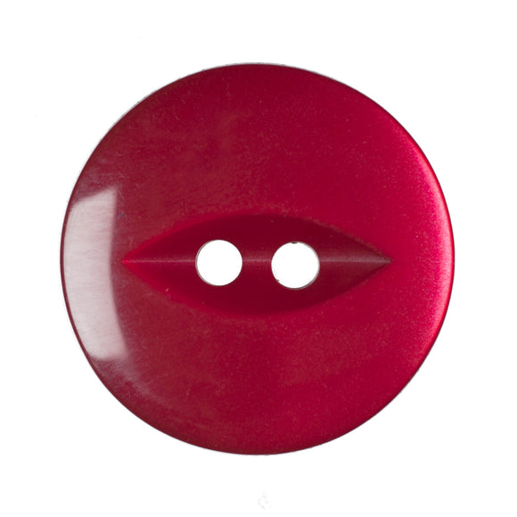 Fish Eye Polyester Button 16mm Dark Pink & Red 1pc