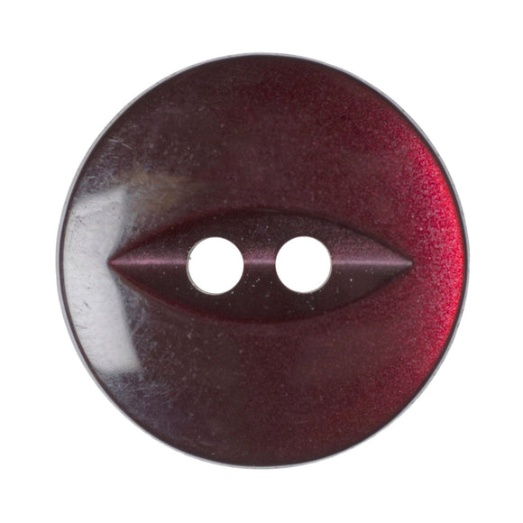 Fish Eye Polyester Button 16mm Burgundy 1pc