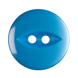 Fish Eye Polyester Button 16mm Bright Blue 1pc