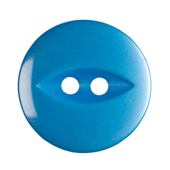 Fish Eye Polyester Button 16mm Bright Blue 1pc