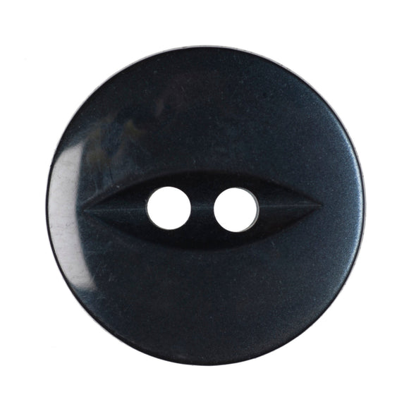 Fish Eye Polyester Button 16mm Navy 1pc