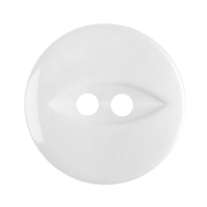 Fish Eye Polyester Button 16mm Pearl White 1pc