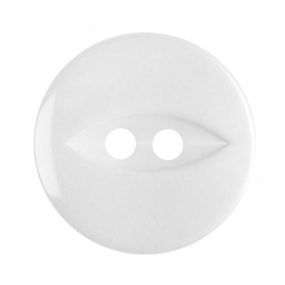 Fish Eye Polyester Button 16mm Pearl White 1pc