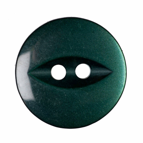 Fish Eye Polyester Button 16mm Dark Green 1pc