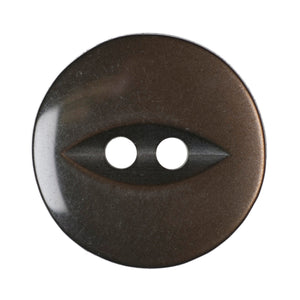 Fish Eye Polyester Button 16mm Brown 1pc