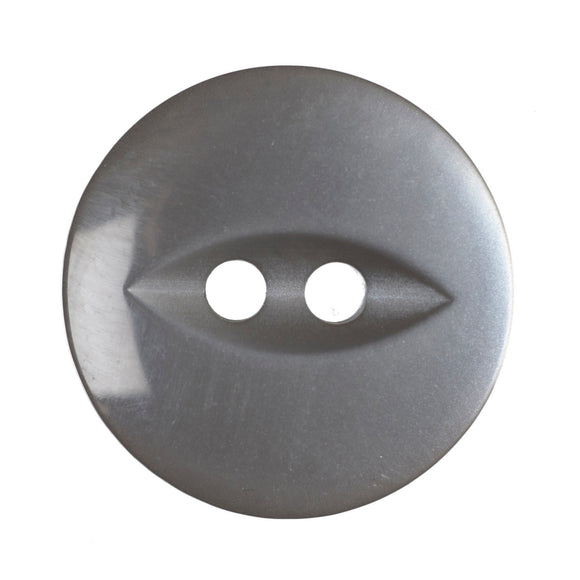 Fish Eye Polyester Button 16mm Grey 1pc