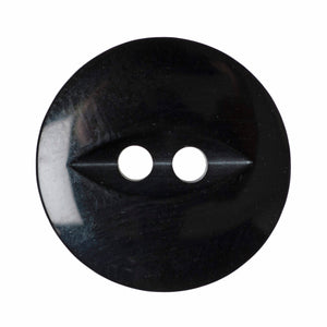 Fish Eye Polyester Button 16mm Black 1pc