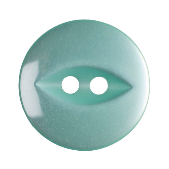 Fish Eye Polyester Button 16mm Turquoise 1pc