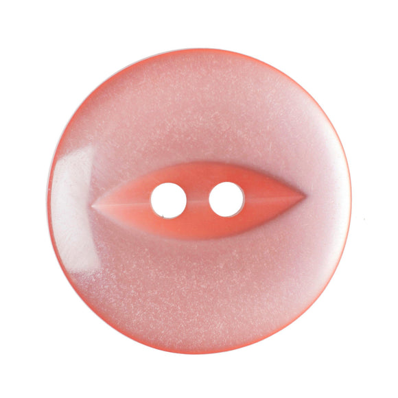 Fish Eye Polyester Button 16mm Coral 1pc