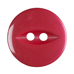 Fish Eye Polyester Button 16mm Red 1pc