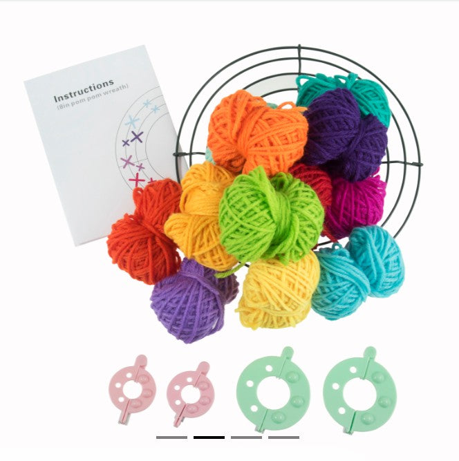 Pom Pom Wreath Kit - Rainbow