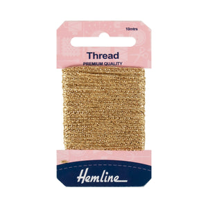 Hemline Glitter Thread - Light Gold 10m