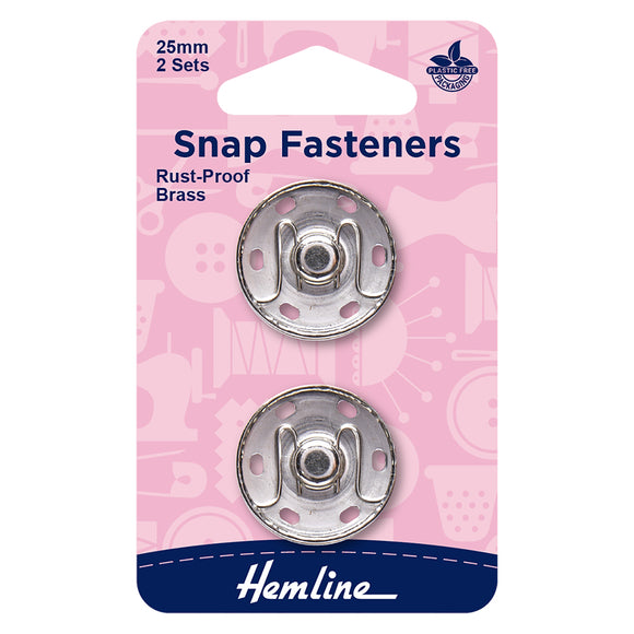 Hemline Snap Fasteners 25mm 2 Sets