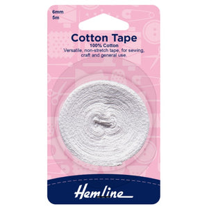 Hemline Cotton Tape 6mm 5m
