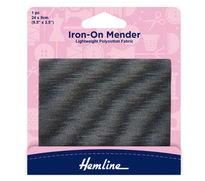 Hemline Iron On Mender 24x9cm Dark Grey