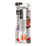 Royal & Langnickel 2mm Reversible Tip Acrylic Markers Black & White Set 2pc