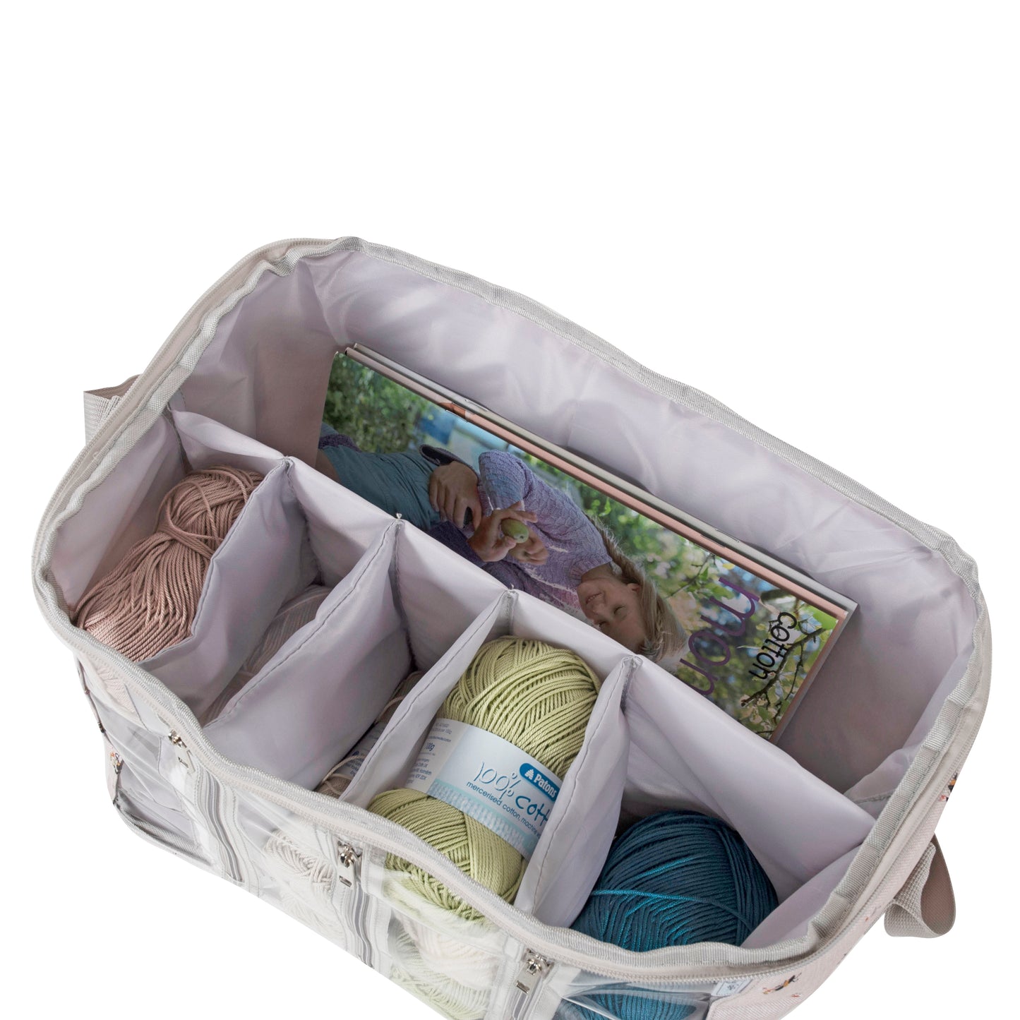 Knitting Bag with Yarn Storage: Bee