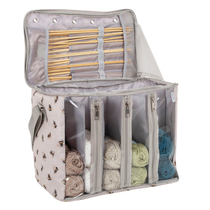 Knitting Bag with Yarn Storage: Bee