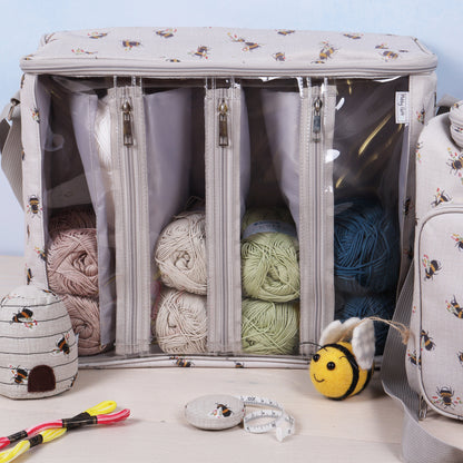 Knitting Bag with Yarn Storage: Bee