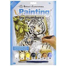 Paint By Numbers White Tiger Pair