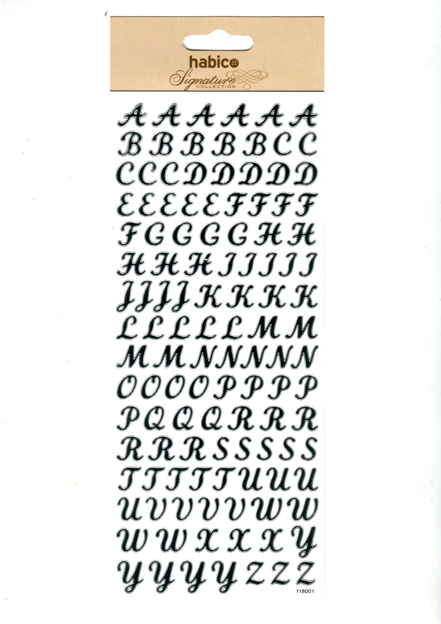 Habico Peel Off Stickers - Alphabet - Silver