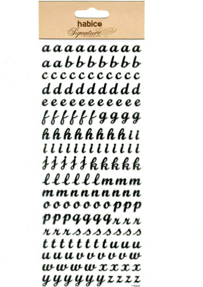 Habico Peel Off Stickers - Lower Case Alphabet - Silver