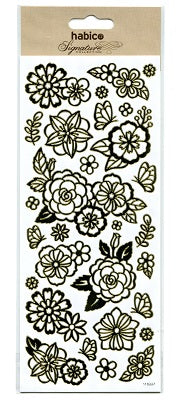 Habico Peel Off Stickers - Flowers - Gold