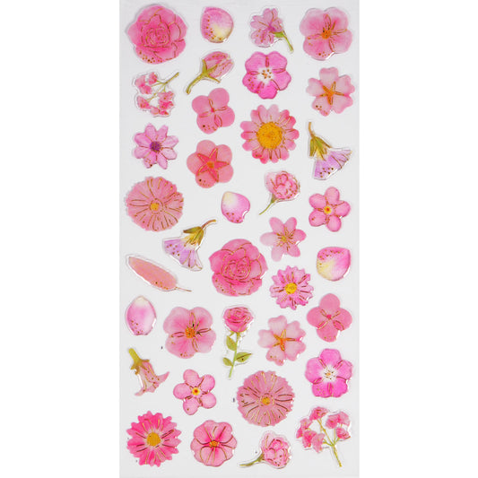 Gel Stickers - Flowers - Pink