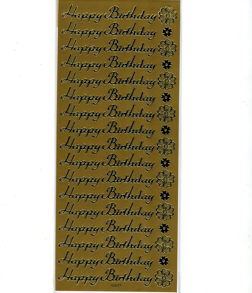 Habico Peel Off Stickers - Happy Birthday- Gold