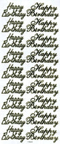 Habico Peel Off Stickers - Happy Birthday - Gold On White