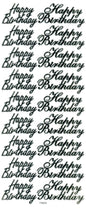 Habico Peel Off Stickers - Happy Birthday - Silver On White