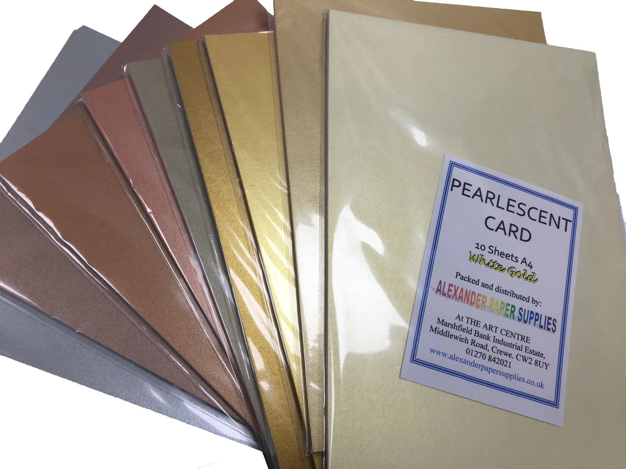 Alexander Paper - Pearlescent Metallic Colours - 10 sheets (Assorted colours)