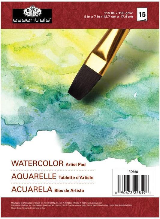 Royal Brush Essentials Watercolor Artist Paper Pad 5"X7"-15 sheets