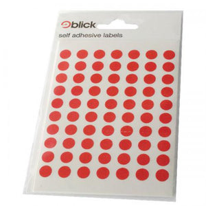 Blick Red 8mm Round Label (Pk 490)