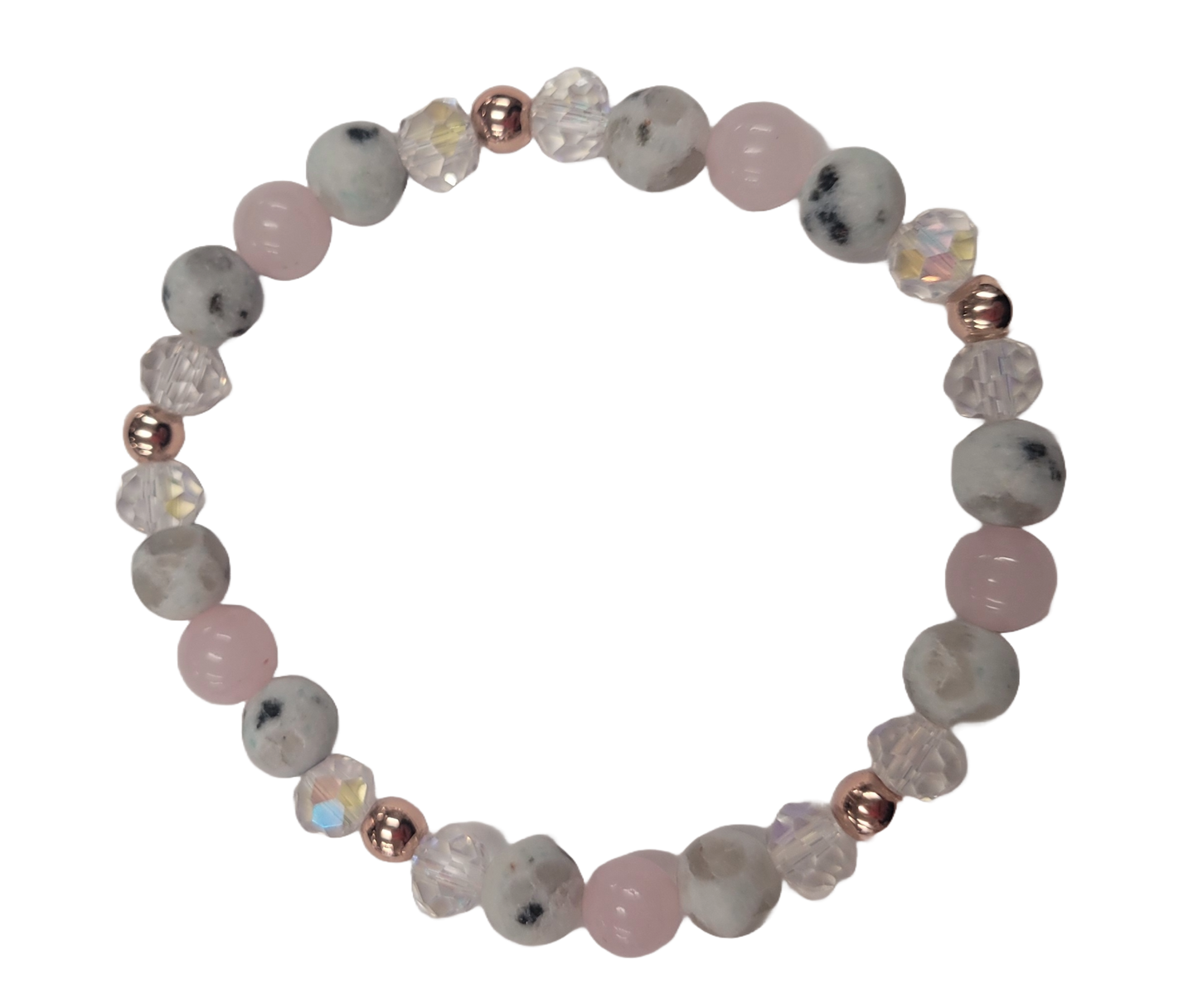 Rose Quartz and Kiwi Jasper Bracelet Kit