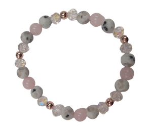 Rose Quartz and Kiwi Jasper Bracelet Kit