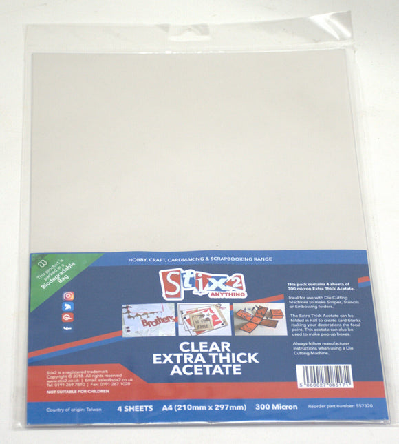 Clear Extra Thick Acetate (4 sheets)