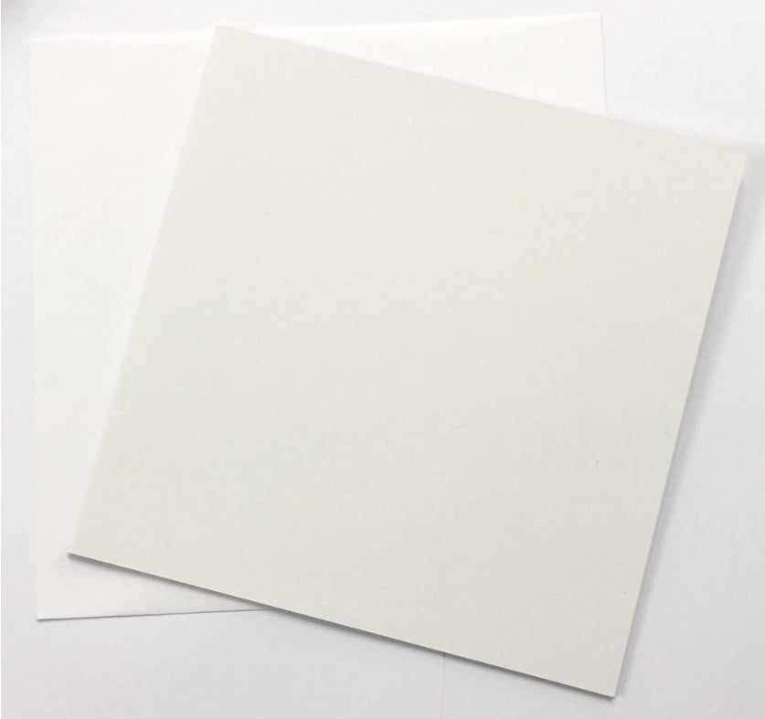 8x8 White Cards & Envelopes x6 (300gsm)