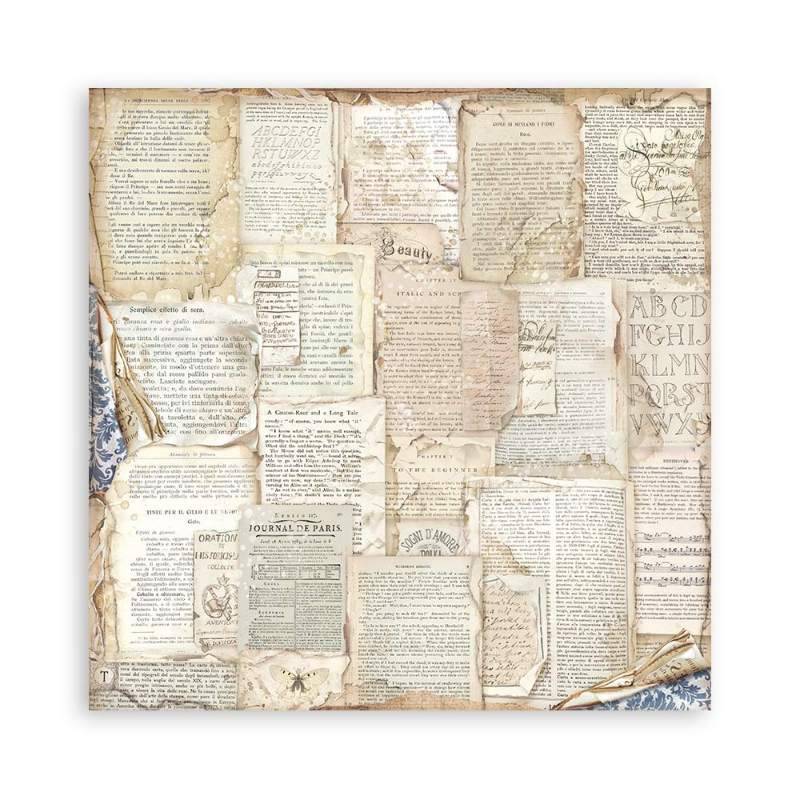 Stamperia Vintage Library 8x8 Inch Backgrounds Paper Pack