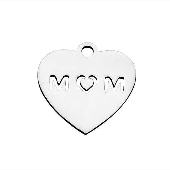 Mum Charm - Stainless Steel